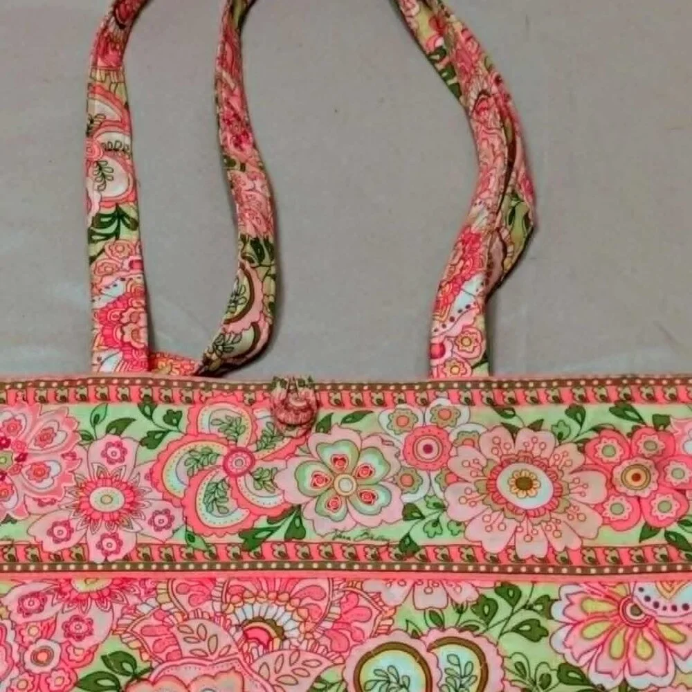 Small Vera Bradley Pink Petal Tote - Picture 6 of 7